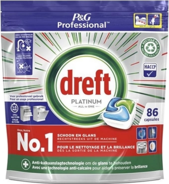 Dreft Platinum Vaatwastabletten All-in-One 86 stuks