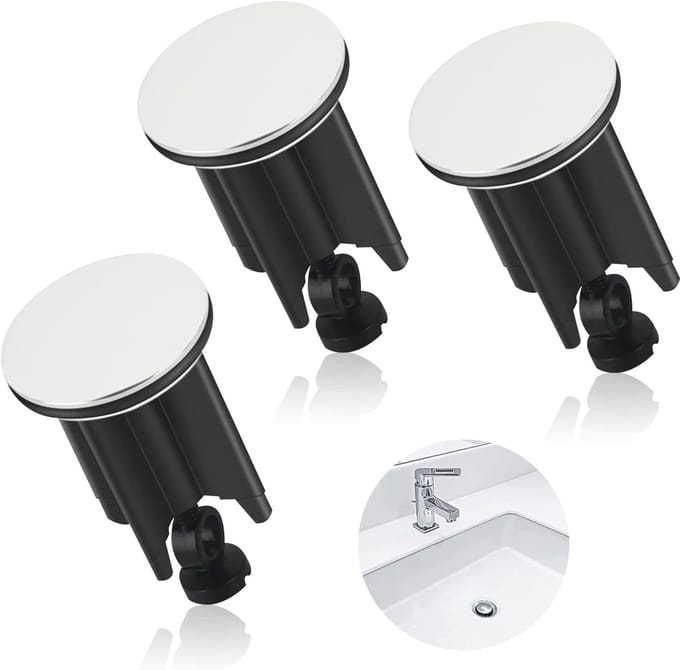 Wastafelstop Set - 2 Stuks Afvoerstop voor Wastafels en Bidets