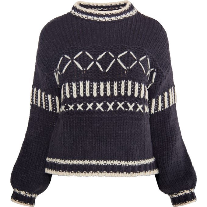 IZIA Jumper Dames Antraciet crème