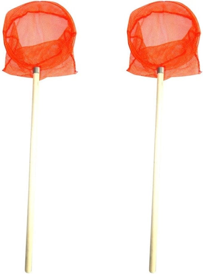 Gebro Visnet/schepnet - 2x - neon oranje - 58 x 20 cm