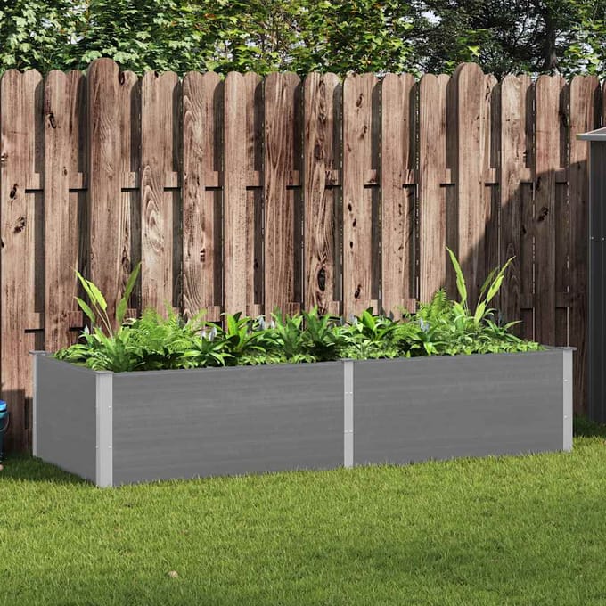 vidaXL - Plantenbak - verhoogd - 250x100x54 - cm - HKC - grijs