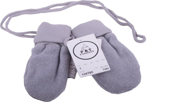 Wanten Baby met Touwtje - Micro Fleece - 0-1j - Licht Grijs