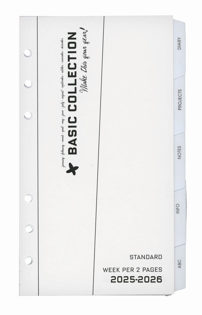 Succes Organizing Systems | Basic Inhoud medium 2025-2026 | Losbladig | 80 x 125 mm | 17mnd |