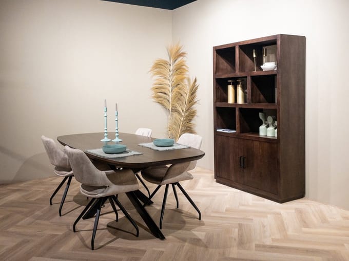 Livingfurn - Eetkamertafel Jesper Danish Oval Brown 180 cm - Mangohout