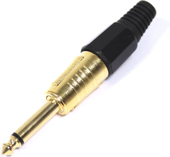 BeMatik - Audio-aansluiting 6.3 mm jack mono metaal mannelijk HQ goud
