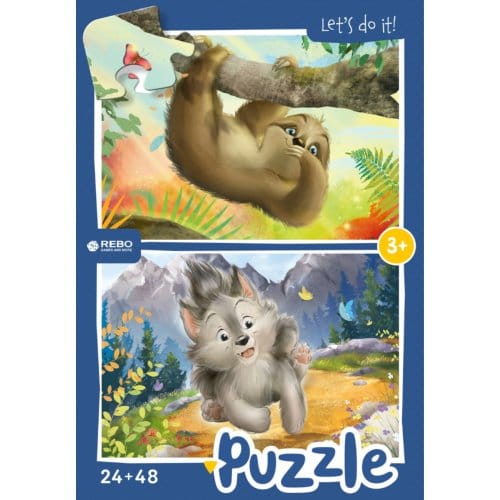 Rebo Productions Legpuzzel Wolf & Luiaard Junior 24/48 Stukjes