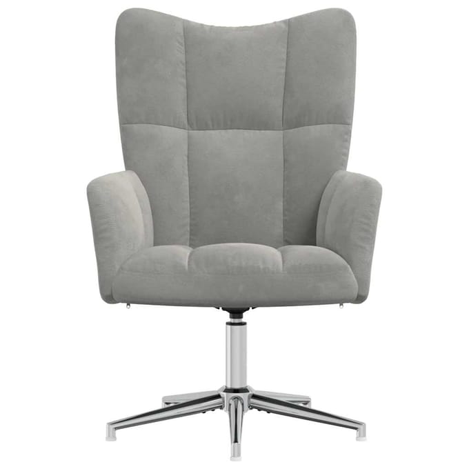 vidaXL Relaxstoel fluweel lichtgrijs