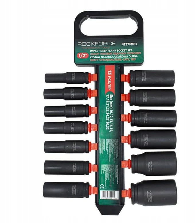 Rockforce RF-4137MPB - Set - 13-delige Doppenset - Lang Sockets - Chroom-Molybdeen Staal