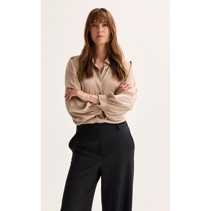 Hemdblouse In Elastisch Satijn