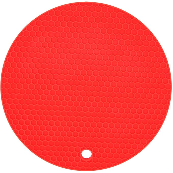 Ronde Vorm Mat Voedselkwaliteit Verdikte Siliconen Placemat Isolatie Pad Magnetron Ovenmat Rood rood