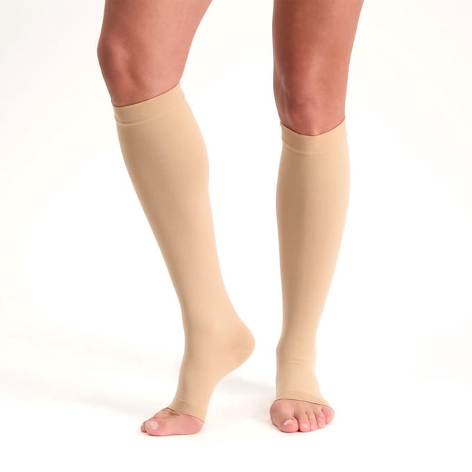 Dunimed premium comfort steunkousen drukklasse 2 - open teen (Per paar)