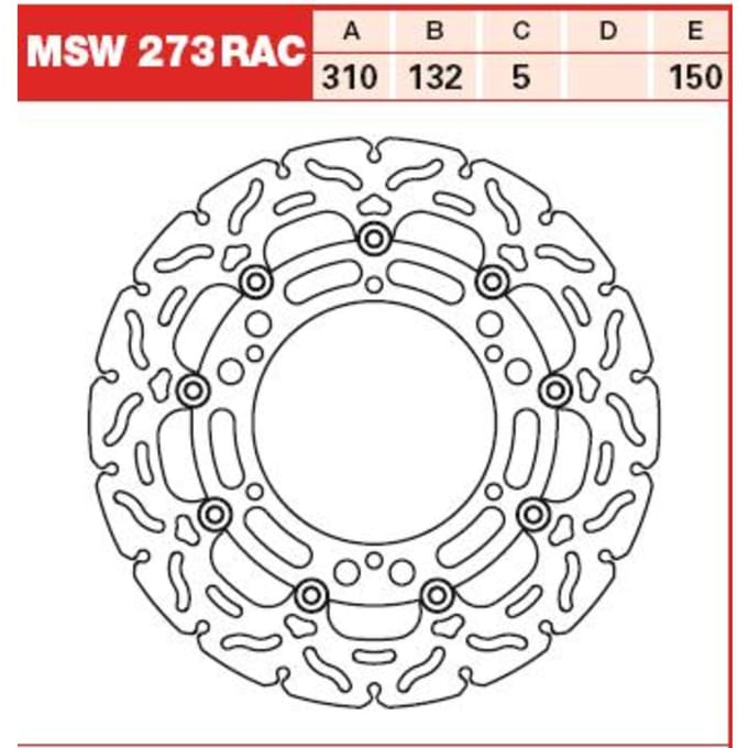 Remschijf TRW MSW273RAC, 1 Stuk