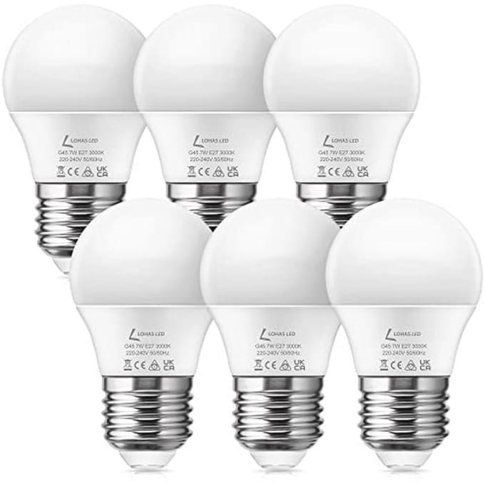 E27 LED Lamp 7W Warmwit 3000K - Globe LED-lampen - 600 Lumen (6 Stuks)
