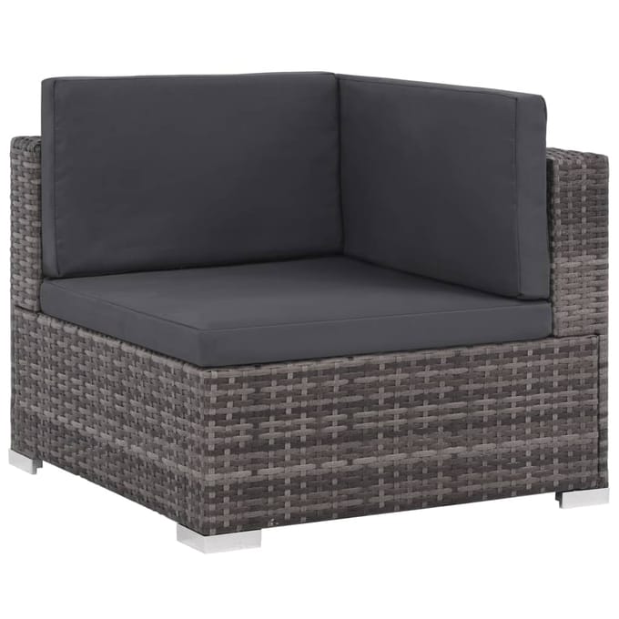 vidaXL - 6-delige - Loungeset - met - kussens - poly - rattan - grijs
