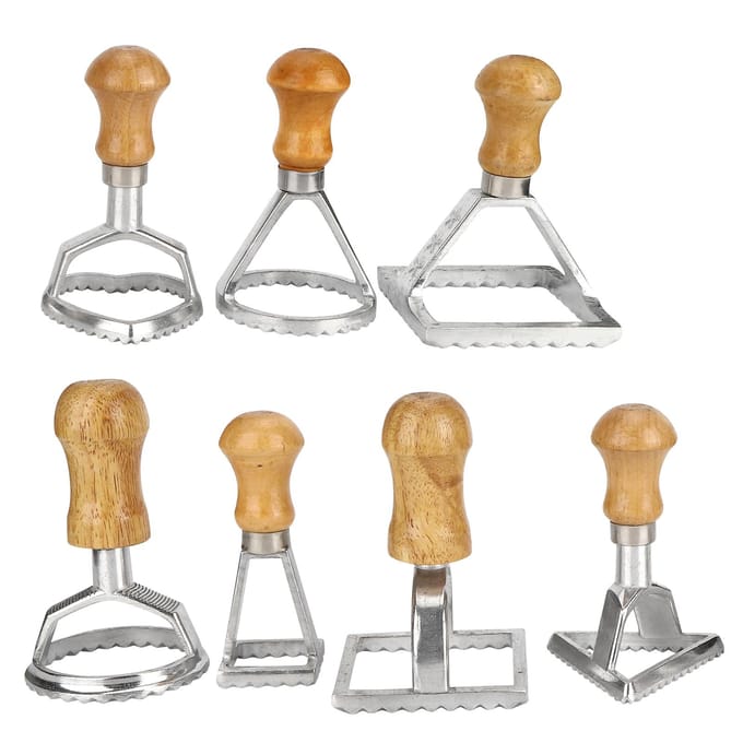 7 STUKS/Set Dumpling Vormen DIY Koekjes Taarten Gebak Pasta Stempel Pers Snijder Maker Keuken Hulpstuk gray