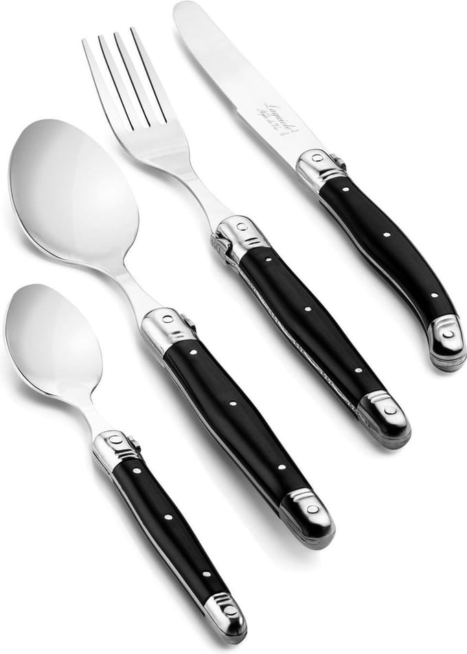 Laguiole Style de Vie Bestekset Premium Line - 24-delig - Zwart