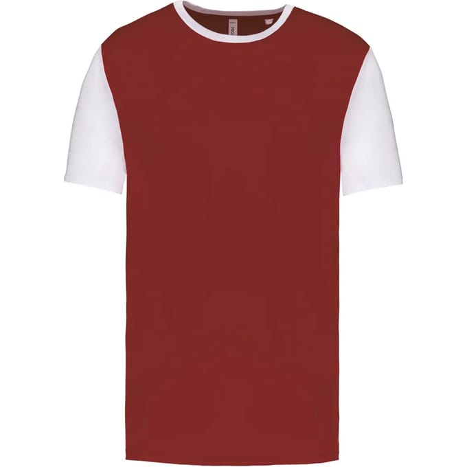 Tweekleurig herenshirt jersey met korte mouwen 'Proact' Garnet/White - S