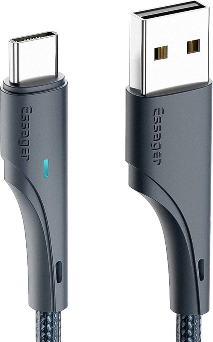 Korte USB-A naar USB-C Oplaadkabel 30 cm Zwart