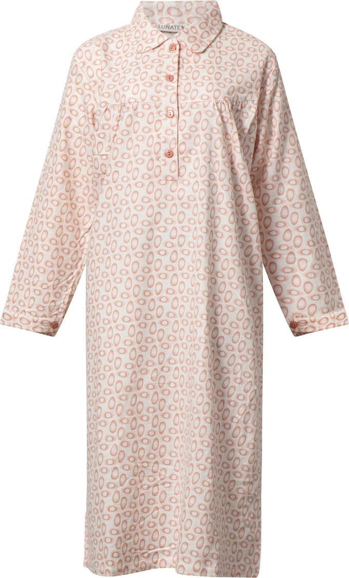 Lunatex - klassiek dames nachthemd - warm flanel - pink egg - maat M