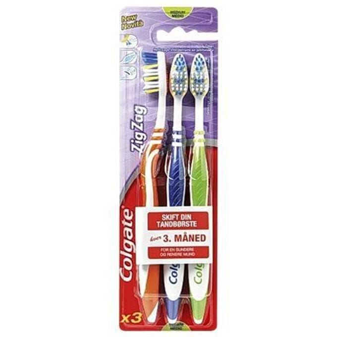 Tandenborstel Colgate Zig Zag Medium 3 Onderdelen