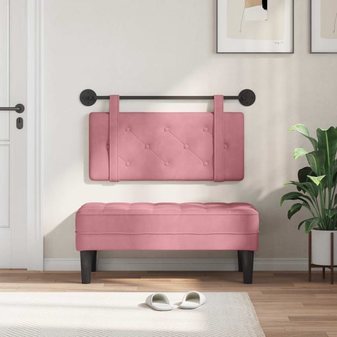 vidaXL - Hangend - hoofdbord - Roze - Fluweel