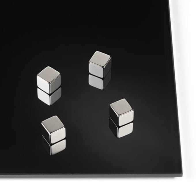 NAGA - Supersterke Magneten - Kubus - Chrome - 1 x 1 x 1 cm - 4 stuks