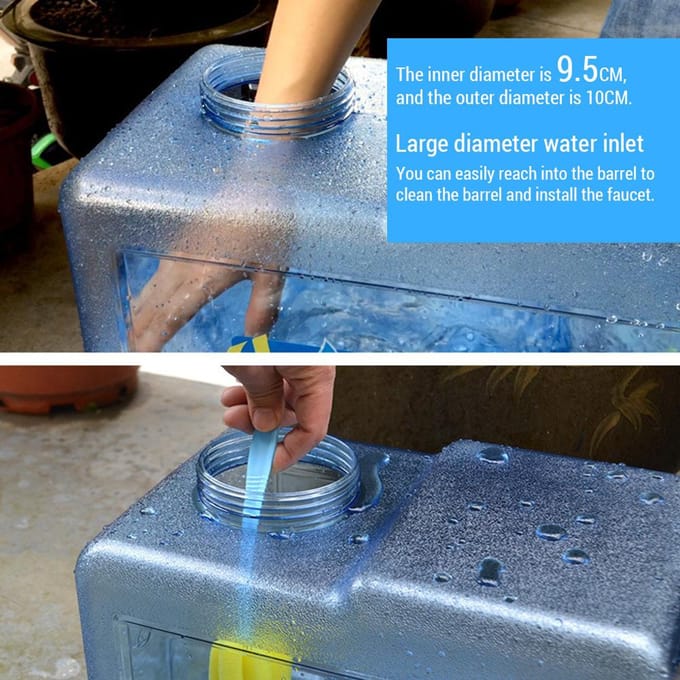 Campingwateremmer Waterkan met grote capaciteit Wateropslagcontainer met kraan 15L gray