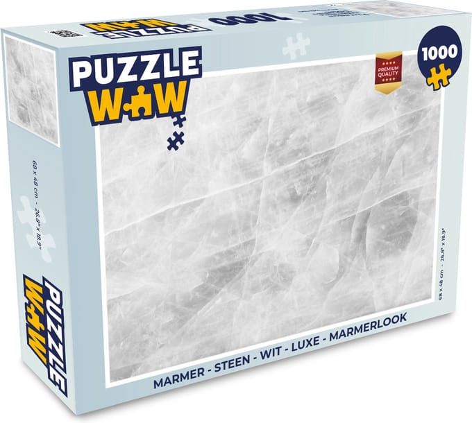 Puzzel Marmer - Steen - Wit - Luxe - Marmerlook - Legpuzzel - Puzzel 1000 stukjes volwassenen