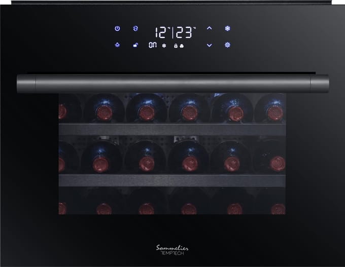 Temptech SOMZ45SB - inbouwwijnkoelkast - 24 flessen - 1 zone