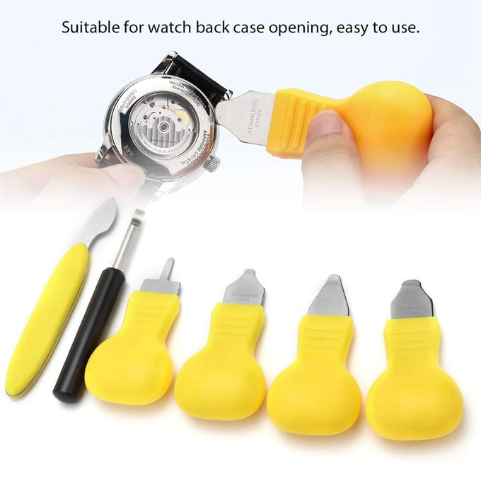 7 stuks Horloge Mes Achterdeksel Wrikker Kastopener Set Horlogemaker Reparatiegereedschap white