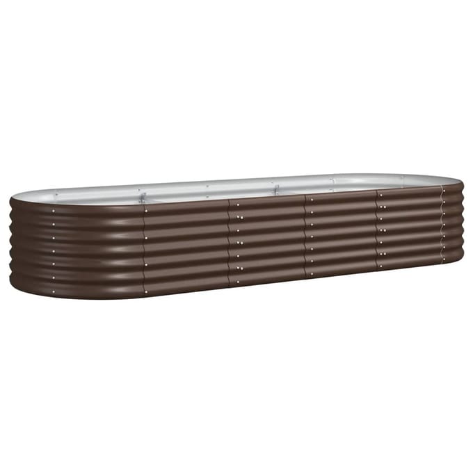 vidaXL - Plantenbak - 224x80x36 - cm - gegalvaniseerd - staal - bruin