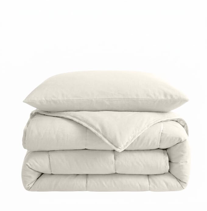 Sleeptime 2 in 1 Dekbed - Dekbed zonder Overtrek Inclusief Kussensloop- 140x200 - Creme