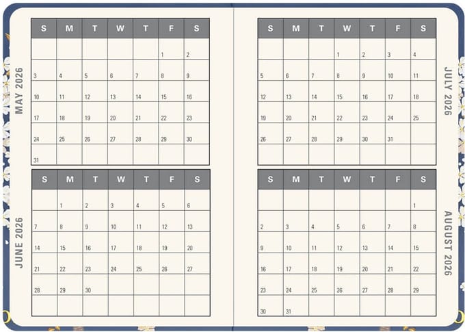 Falling Blossoms compacte agenda 16-mnds - 2026