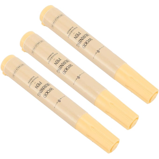 3 stuks Houtbrandpen Kit Pyrografie Marker Set Schroeigereedschap voor Beginnersprojecten beige