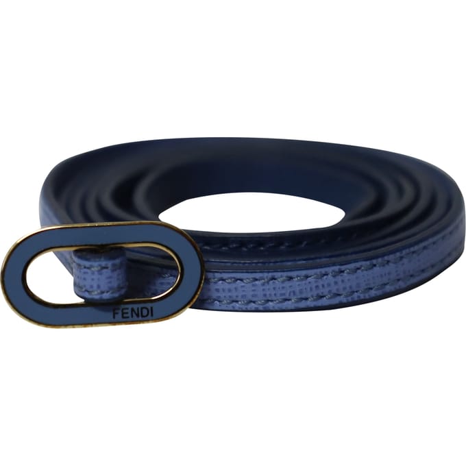 Fendi Kleurpotlood Wikkelarmband in Blauw Leer