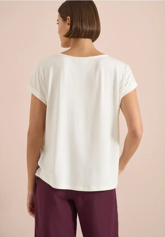 Blouse met ronde hals en knoopdetail