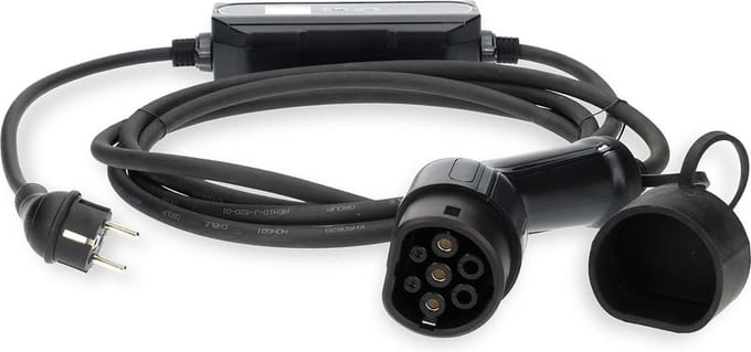 Nedis Draagbare EV-Oplader – Type 2 – 3,7 kW – 6A tot 16A – 1-Fase – 5 m – IP55 – Inclusief LCD-scherm