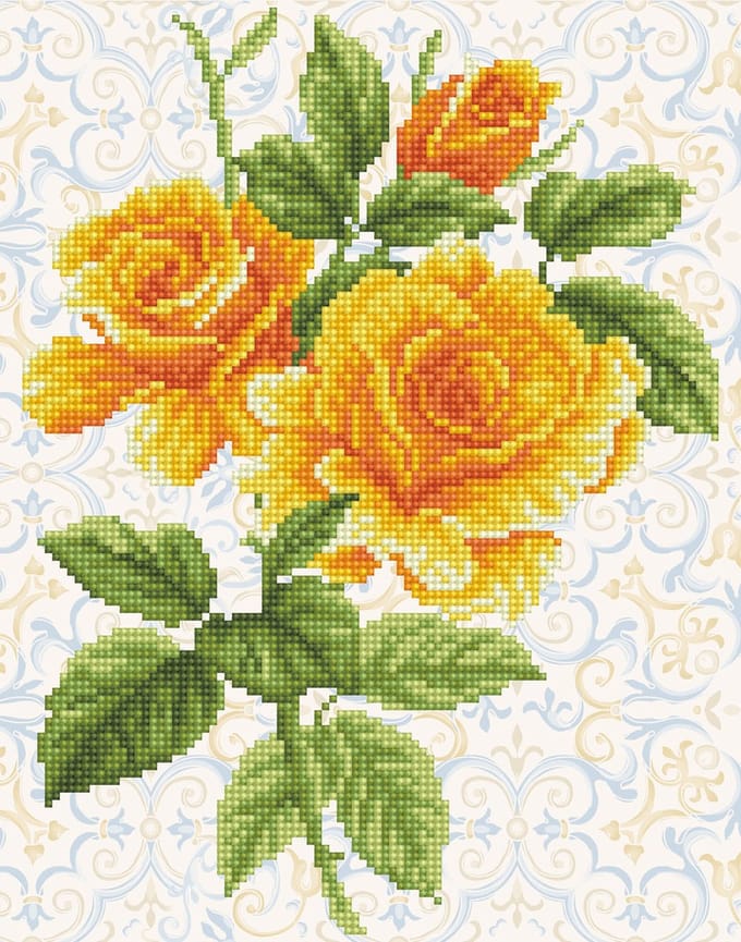 DD6.008 Diamond Dotz® - 28x36cm Yellow Rose Bouquet (#DD1904)