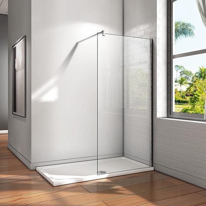 inloopdouche (70.8-72.8)x195cm,douchescherm, 90cm stabilisator,6mm helder veiligheidsglas nano easyclean antikalk,douchewand