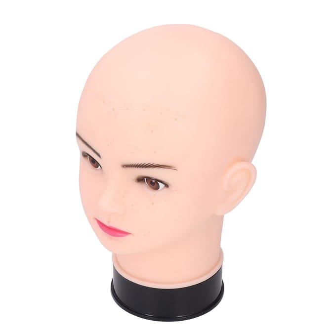 Kale Mannequin Hoofd Siliconen Professioneel Oefenhoofd voor Schoonheidsmake-up Pruiken Hoeden beige