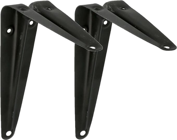 AMIG Plankdrager/planksteun van metaal - 2x - gelakt zwart - 150 x 125 mm