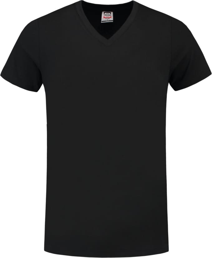 Tricorp 101005 T-Shirt V Hals Fitted - Zwart - 5XL