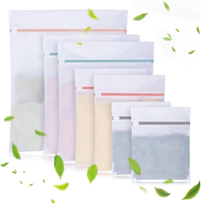 7-delige waszakken set voor delicate kleding - herbruikbare wasnetten met ritssluiting voor wasmachine
