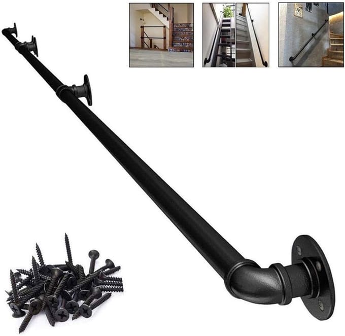 Trapleuning - Muursteun - Veilig Trap Lopen - Robuust & Ruimtebesparend - 300cm - Zwart
