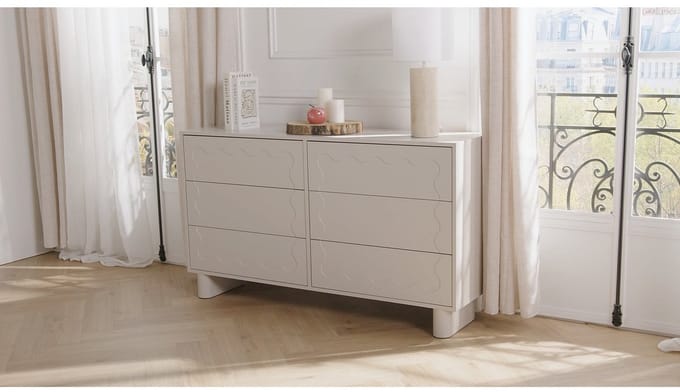 Vente-unique Ladenkast 6 laden - MDF - Beige - ANEZA