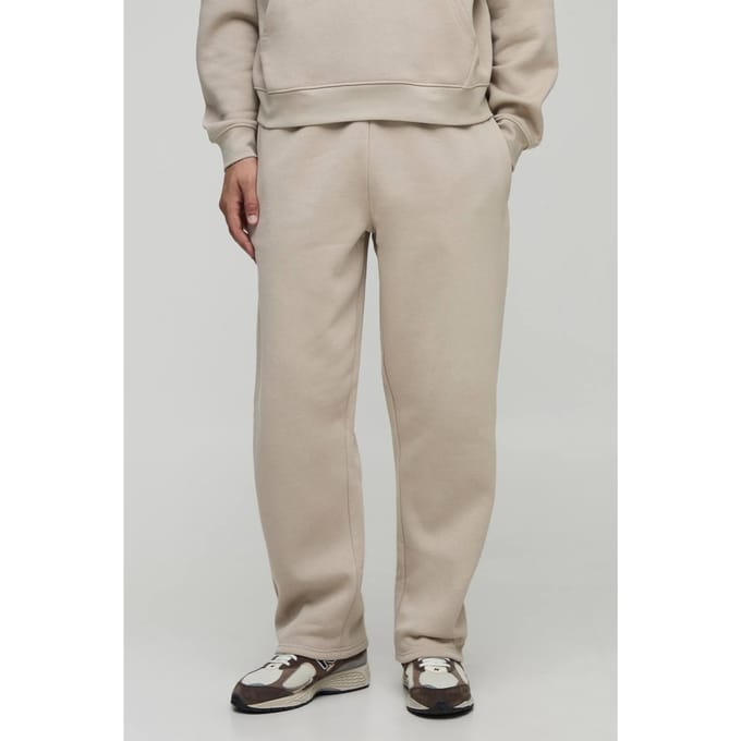 Basic jogger met rechte pijpen | Stone | Size Large
