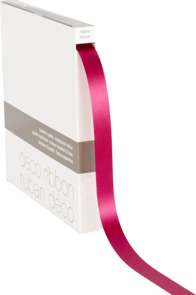 Lint satijn Fuchsia MEDIUM (15mm x 100m)