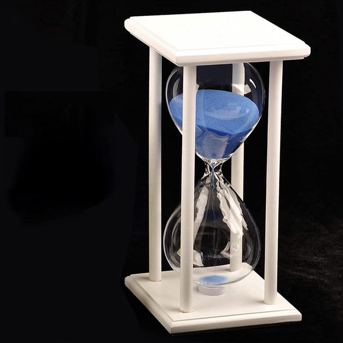 Zandloper Timer - Zandklok - Koken Spelen - Houten Frame - 15 30 45 60 Min - Blauw