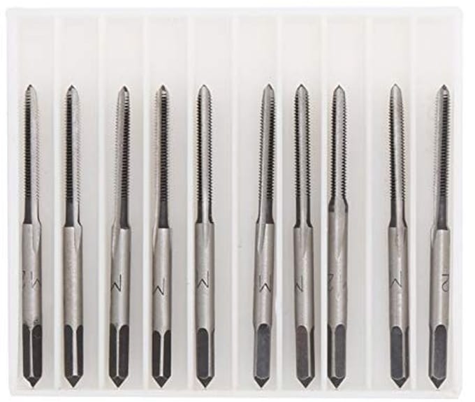 Dailygoods- Tapset M2 - Koolstofstaal - Handmatige Rechte Groeven - 10 Stuks - Slagvast - Hittebehandeld - Draadkronen