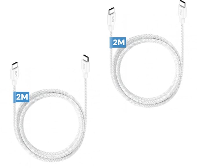 Usb C kabel - 65w Snellaadkabel - Nylon gevlochten - 2 meter